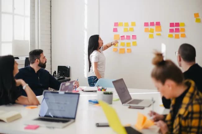 Besprechung eines Teams im Unternehmen